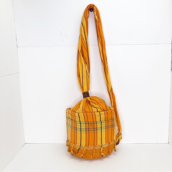 Bohemian woven/fabricshoulder sling Crossbody bag with tassels. - Picture 2 of 11